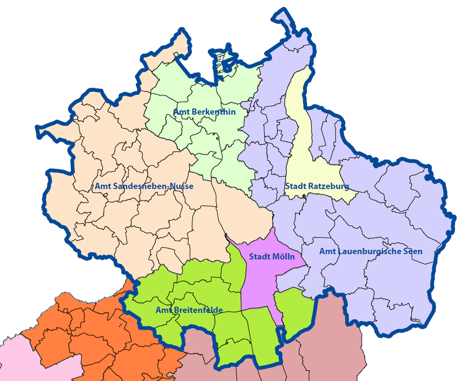 Gebietszuschnitt der AktivRegion Herzogtum Lauenburg Nord e.V.